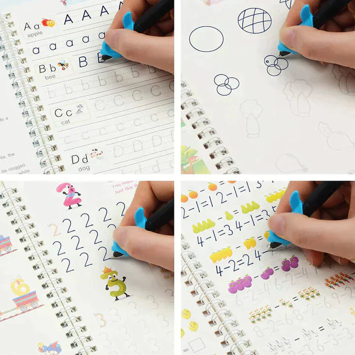 SANK REUSABLE MAGIC PRACTICE COPYBOOK | SET OF 4 with 10 Refill
