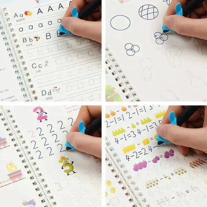 SANK REUSABLE MAGIC PRACTICE COPYBOOK | SET OF 4 with 10 Refill