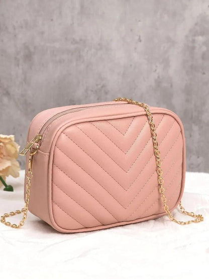 Horizontal Square Shaped Shoulder Bag