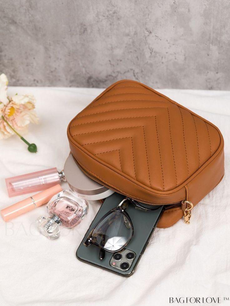 Horizontal Square Shaped Shoulder Bag