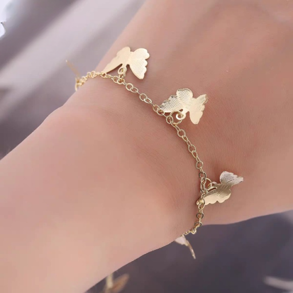 Butterfly Hand Charm Bracelet Payal For Girls