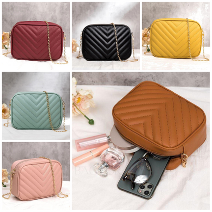 Horizontal Square Shaped Shoulder Bag