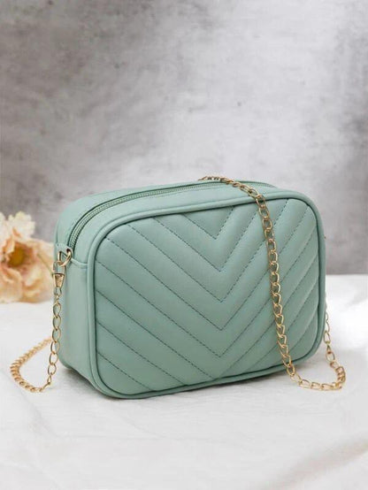 Horizontal Square Shaped Shoulder Bag