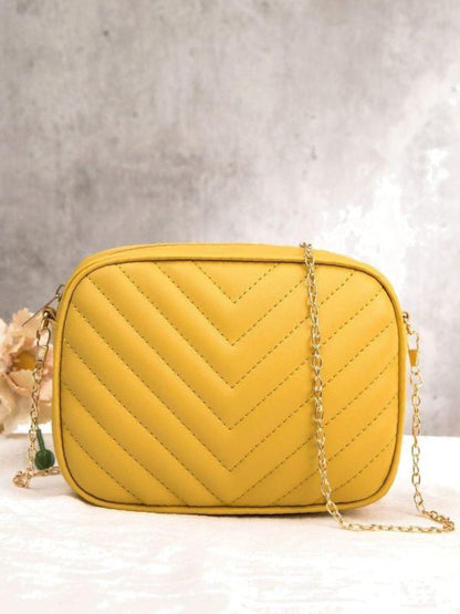 Horizontal Square Shaped Shoulder Bag