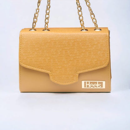 Hand Bag With Top Handle And Long Chain Strap