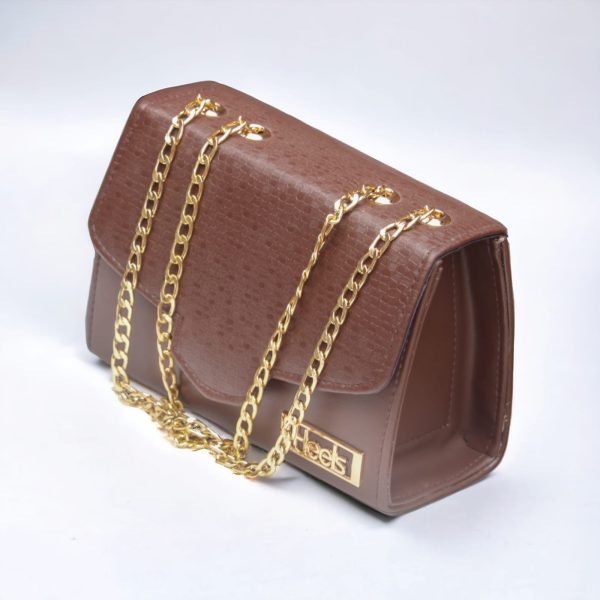 Hand Bag With Top Handle And Long Chain Strap