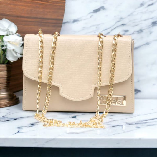 Hand Bag With Top Handle And Long Chain Strap