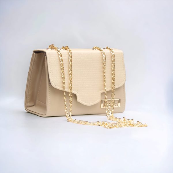 Hand Bag With Top Handle And Long Chain Strap