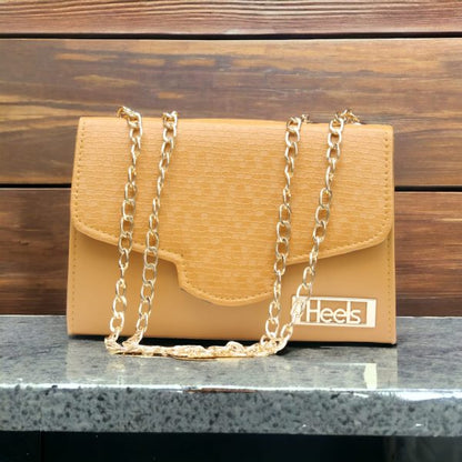 Hand Bag With Top Handle And Long Chain Strap